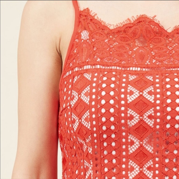 ModCloth Coral “Lend Your Loveliness” Lace Midi Sundress in Coral - Picture 4 of 9